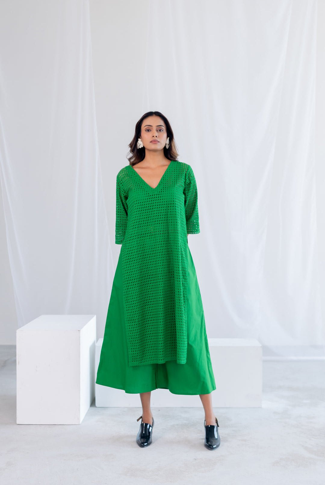 Emerald Eyelet Kurta - CiceroniKurta, Everyday WearSilai Studio