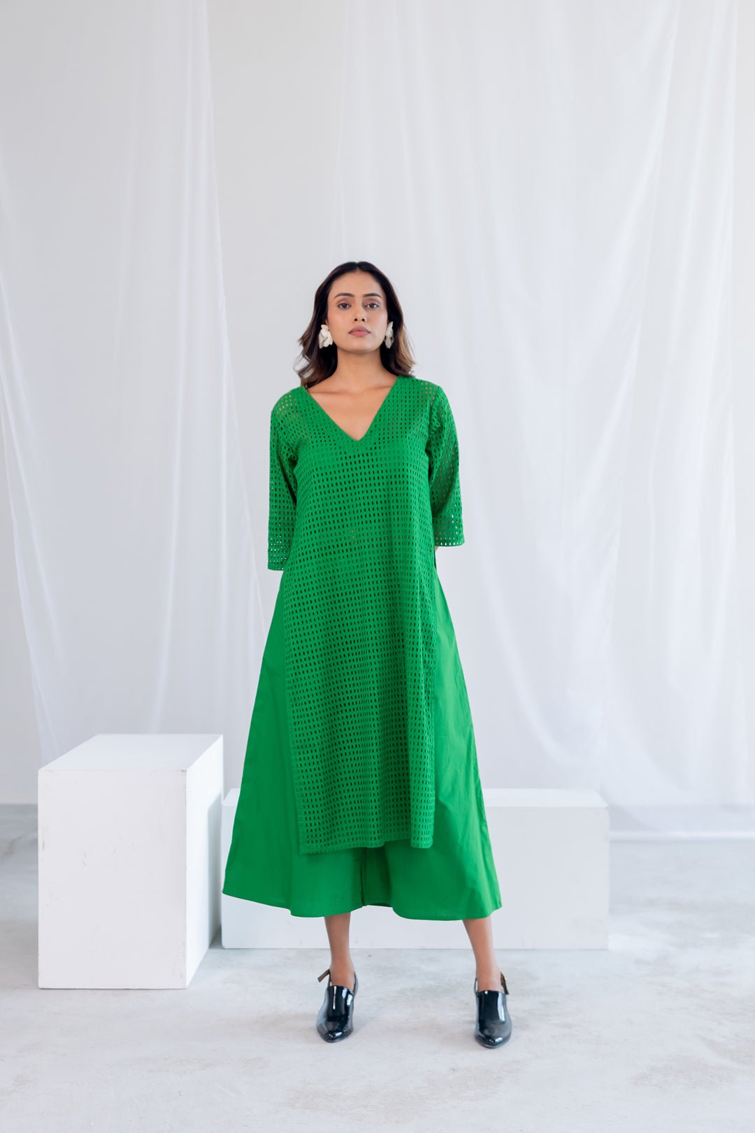 Emerald Eyelet Kurta - CiceroniKurta, Everyday WearSilai Studio