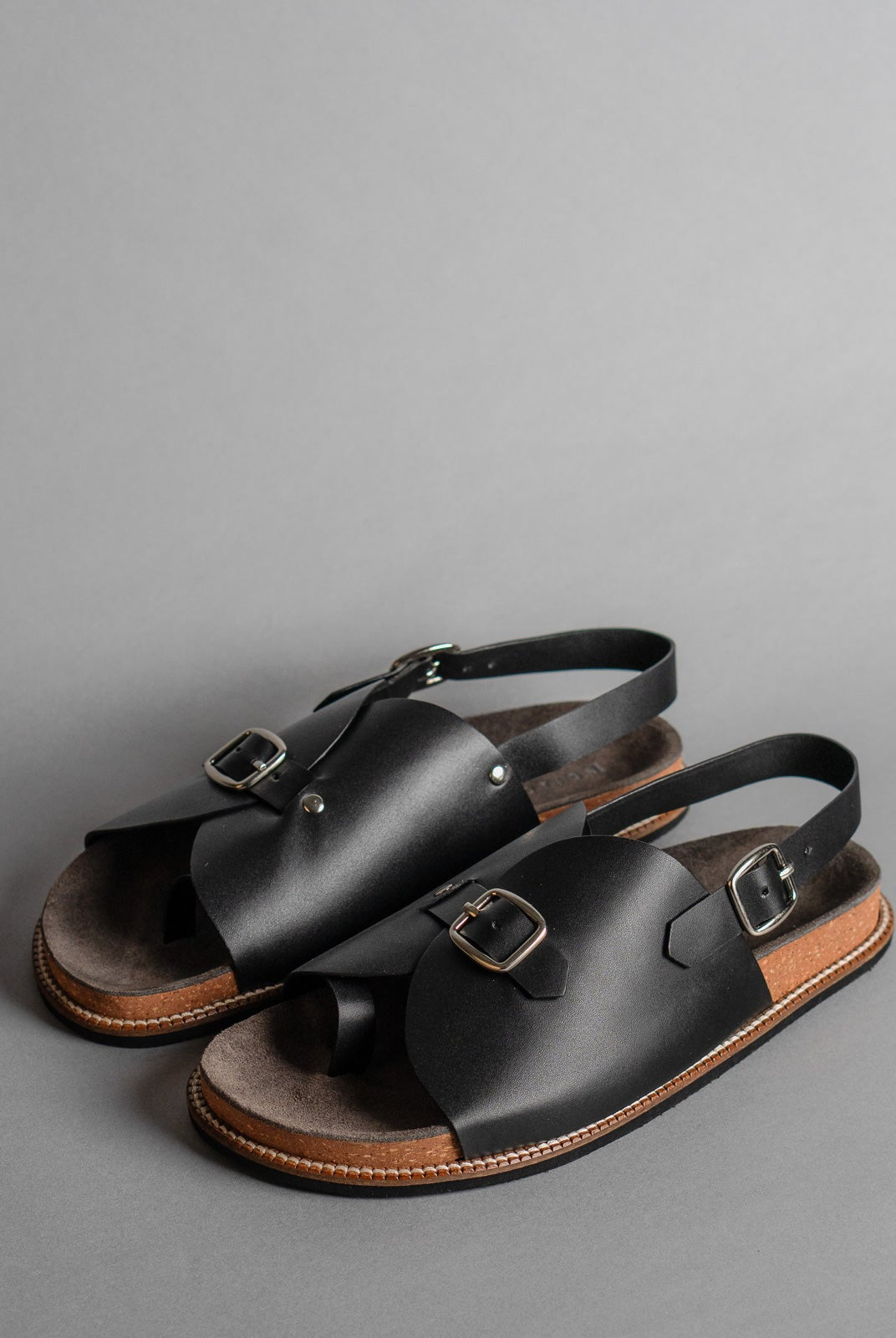 Envelope Cork Sandals SB - Men's Sandals in Black - CiceroniSandalsSlomotion