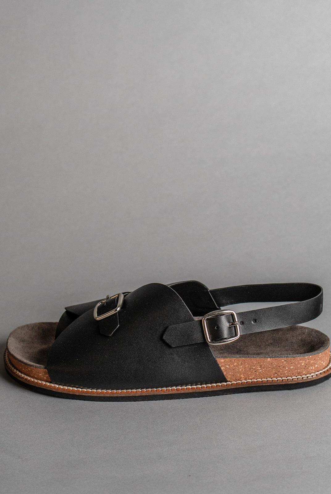 Envelope Cork Sandals SB - Men's Sandals in Black - CiceroniSandalsSlomotion