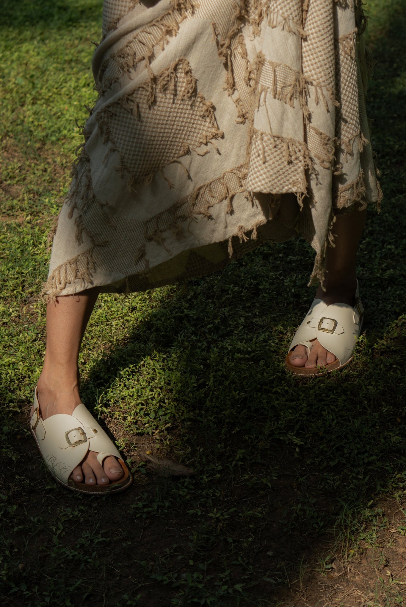 Envelope Cork Sandals SB - Women's Sandals in Ivory - CiceroniSandalsSlomotion