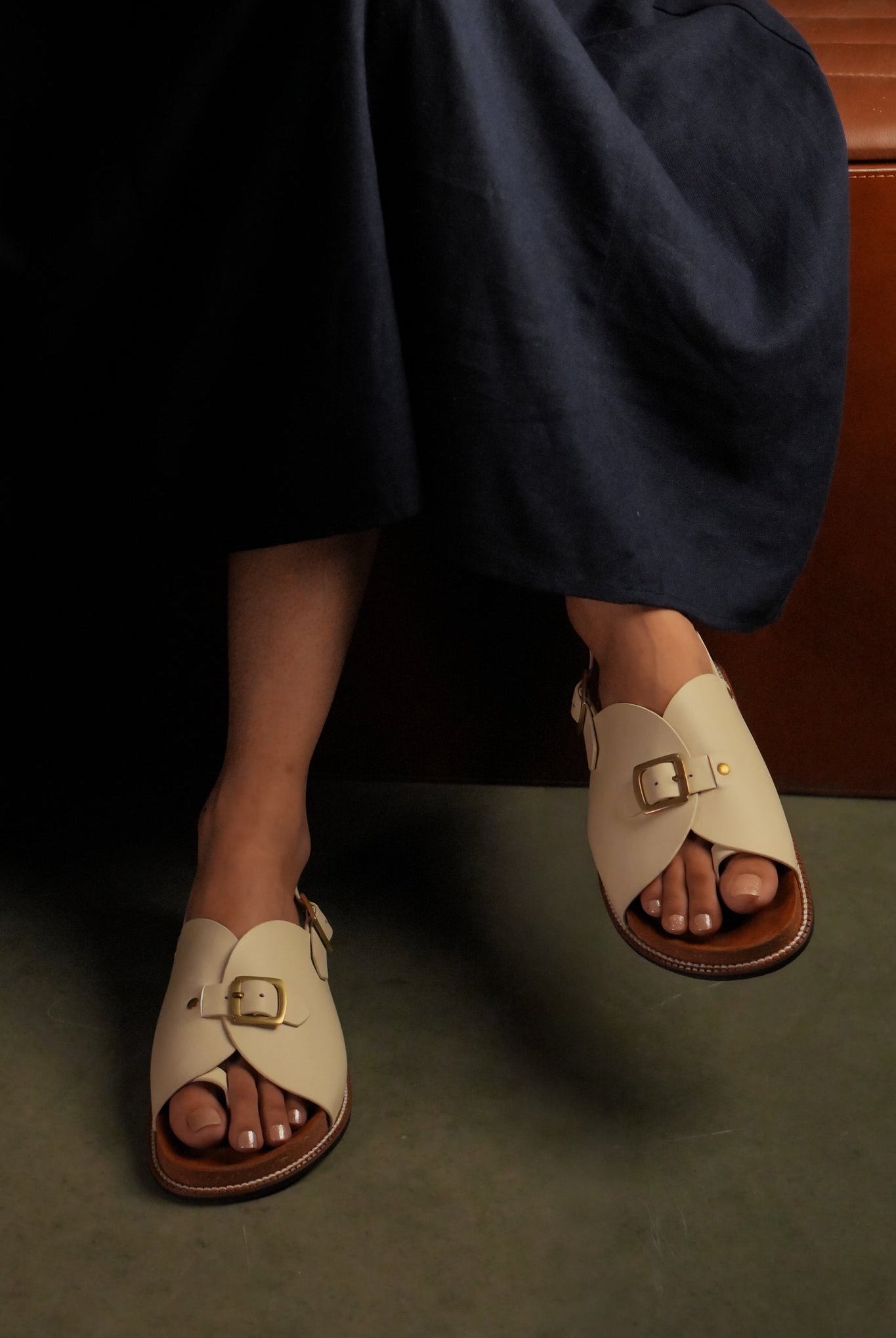 Envelope Cork Sandals SB - Women's Sandals in Ivory - CiceroniSandalsSlomotion