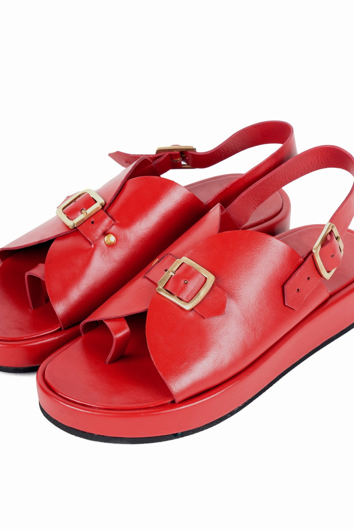 Envelope Platforms - Cherry Red - CiceroniSandalsSlomotion