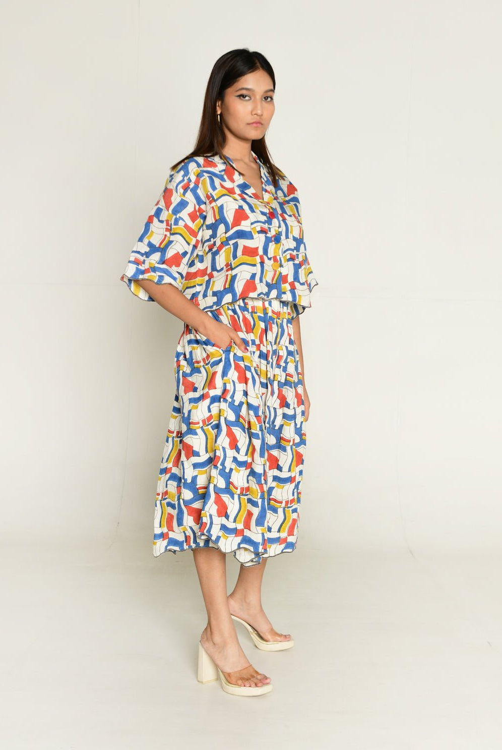 Escher Co-Ord Shirt With Skirt - CiceroniCo-ord SetRias Jaipur