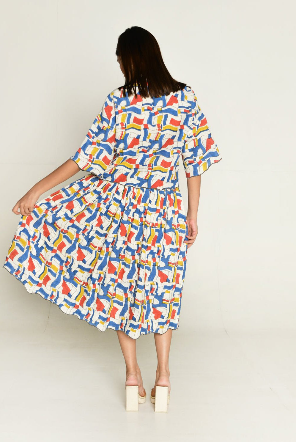 Escher Co-Ord Shirt With Skirt - CiceroniCo-ord SetRias Jaipur