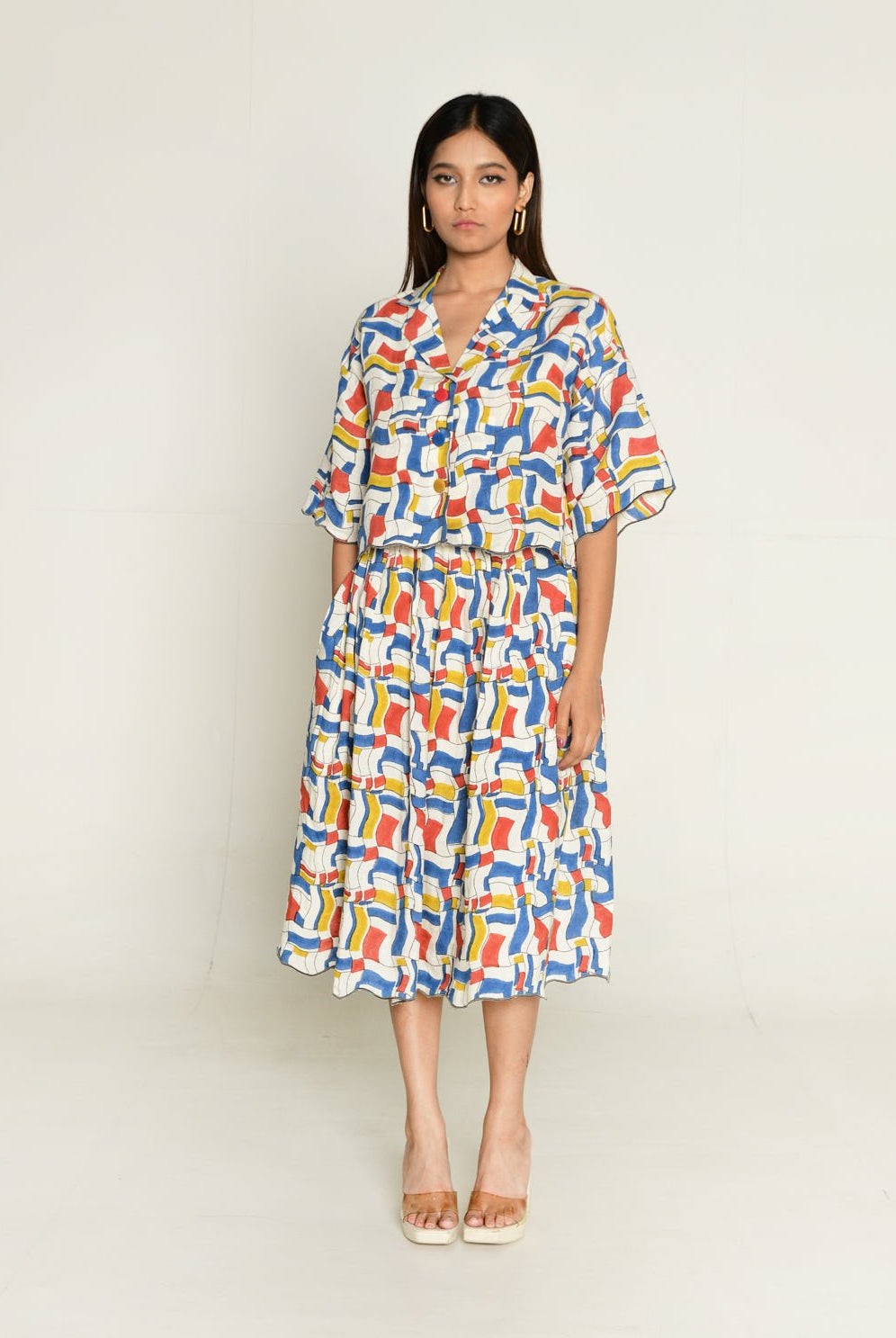 Escher Co-Ord Shirt With Skirt - CiceroniCo-ord SetRias Jaipur