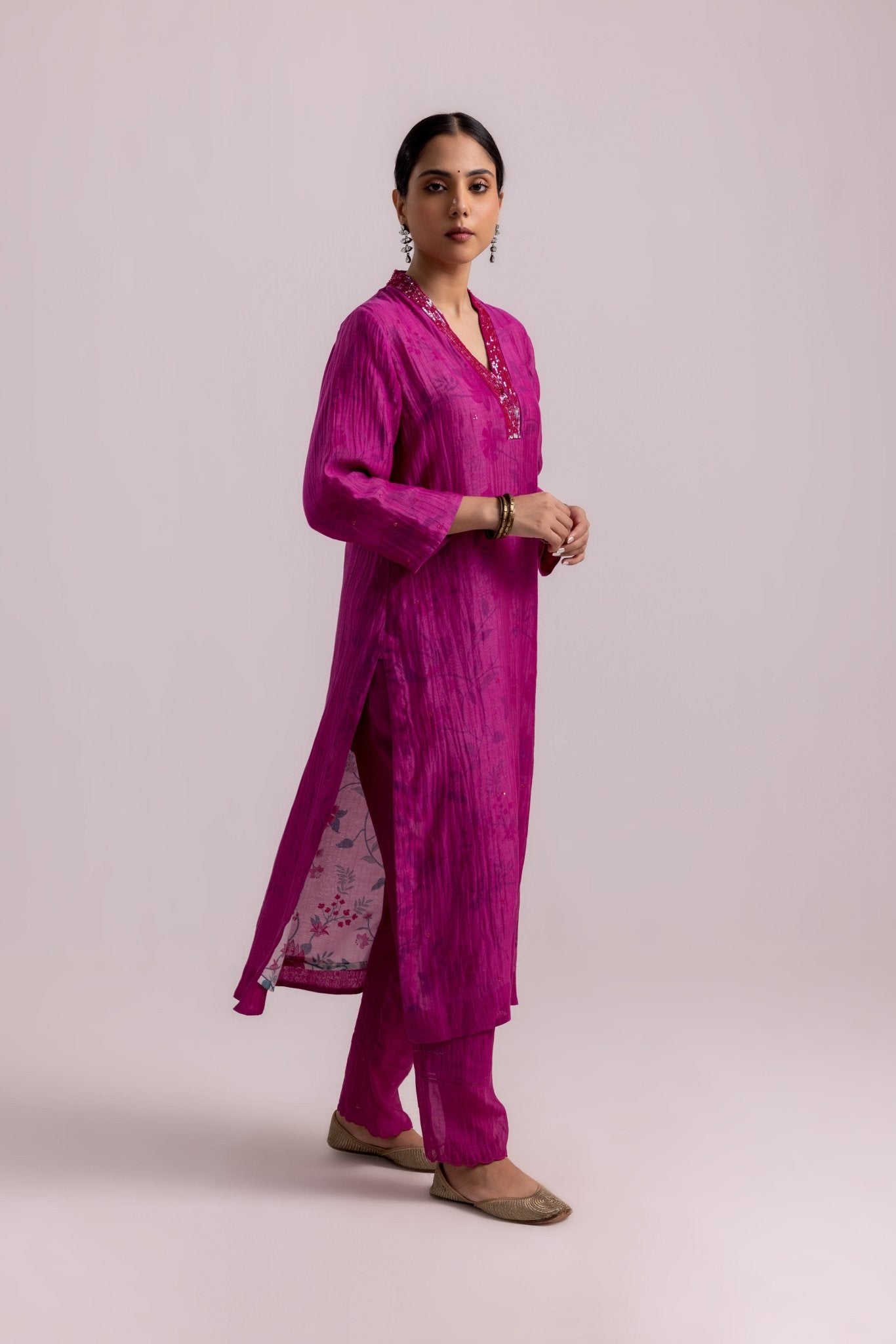 Farah Kurta Dupatta Set - Magenta - CiceroniKurta Set, Festive WearLabel Shreya Sharma