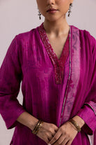 Farah Kurta Dupatta Set - Magenta - CiceroniKurta Set, Festive WearLabel Shreya Sharma