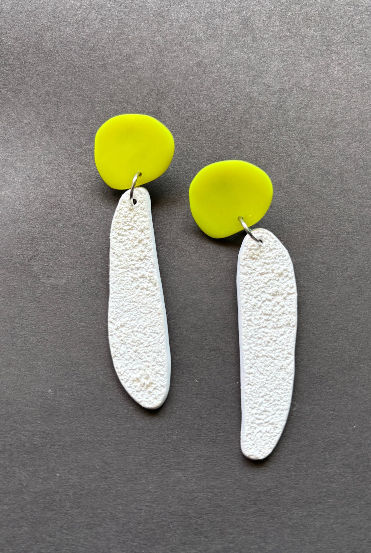 Fem Quads - Neon Yellow and White - CiceroniEarringsColoured Ears