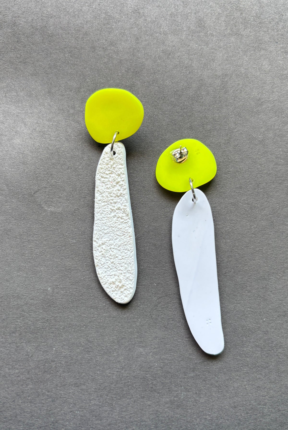 Fem Quads - Neon Yellow and White - CiceroniEarringsColoured Ears