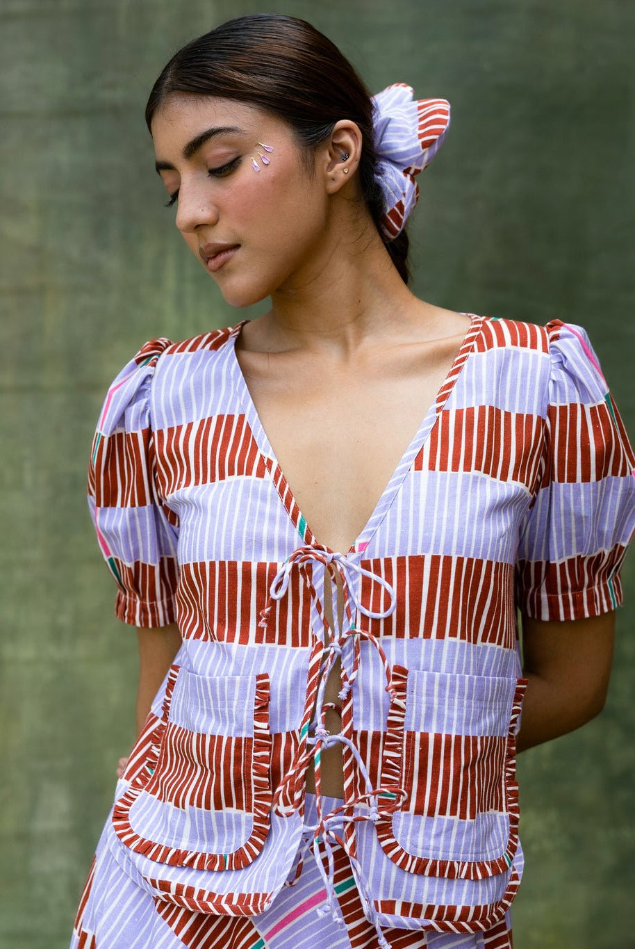 Fern Striped Top - CiceroniTopsDoodlage