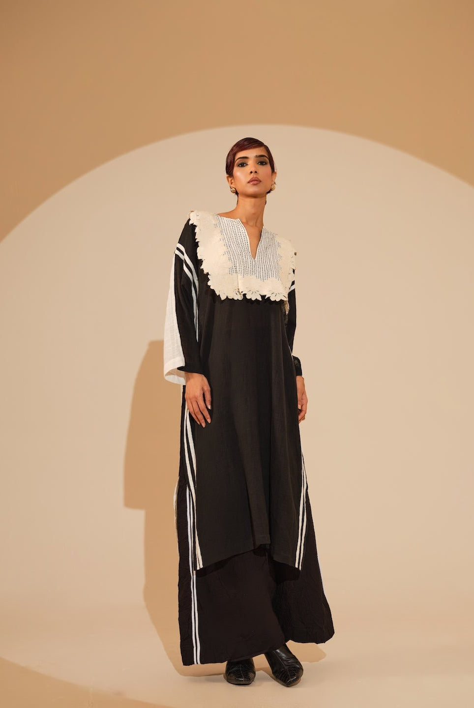 Fern Tunic - Black and Natural - CiceroniKurta, Everyday WearStoique