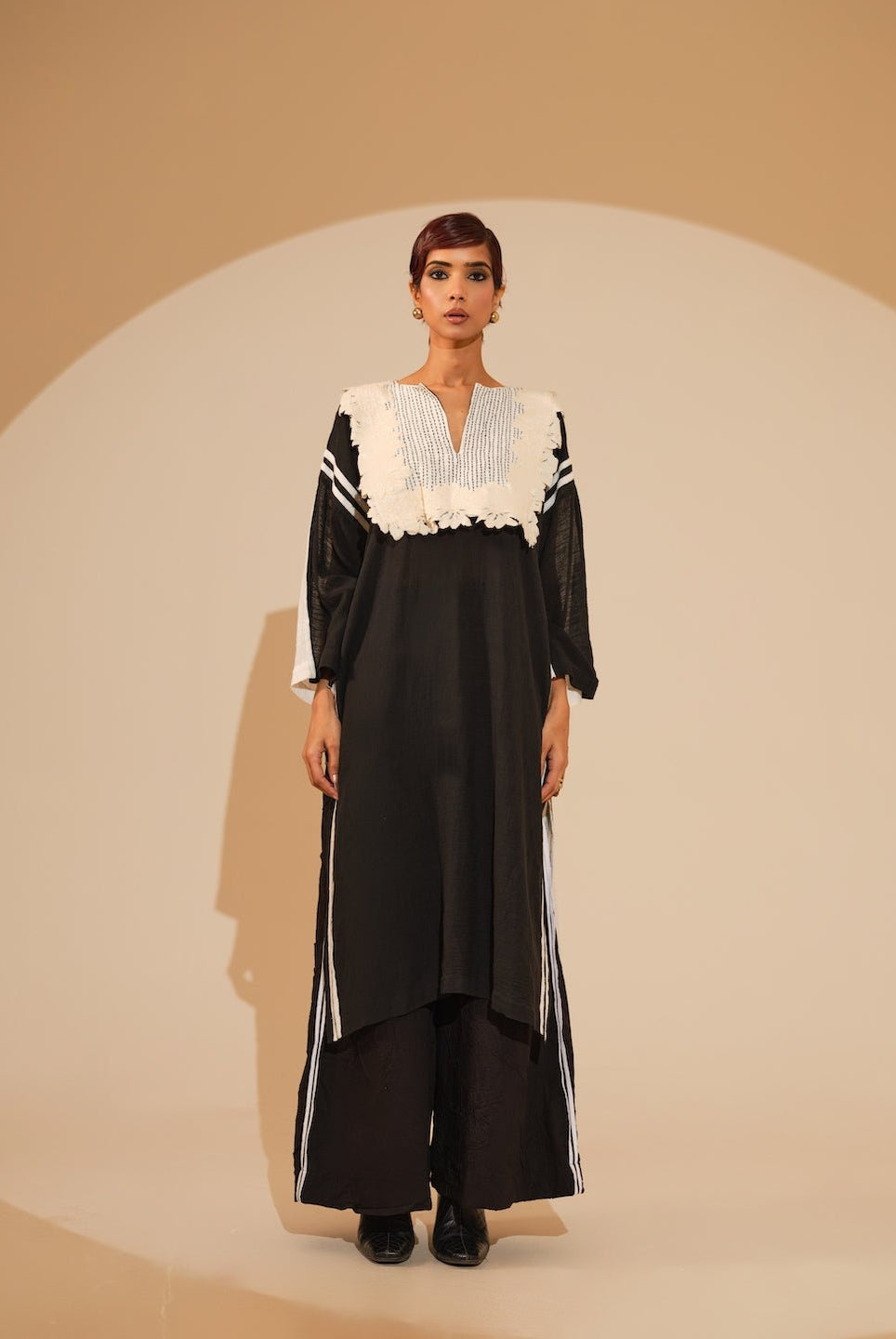 Fern Tunic - Black and Natural - CiceroniKurta, Everyday WearStoique