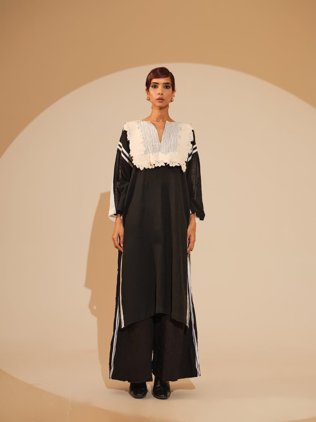 Fern Tunic - Black and Natural - CiceroniKurta, Everyday WearStoique