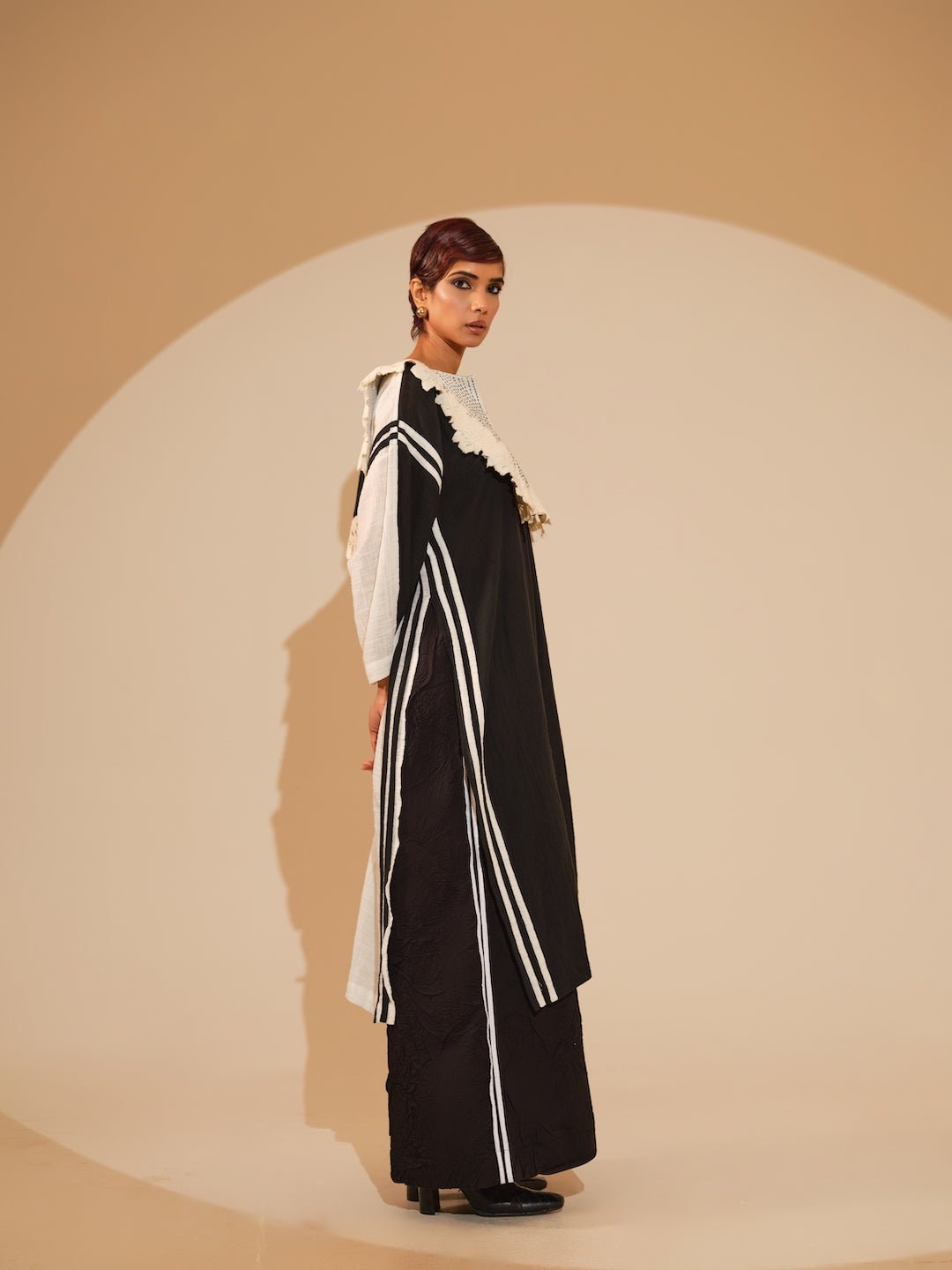 Fern Tunic - Black and Natural - CiceroniKurta, Everyday WearStoique