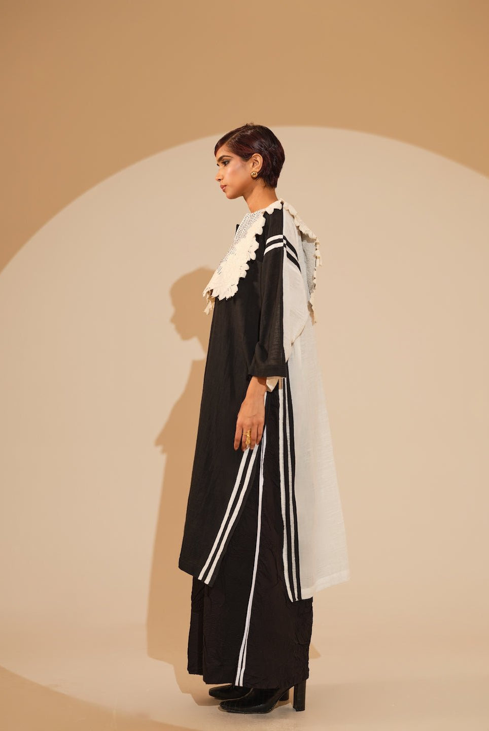 Fern Tunic - Black and Natural - CiceroniKurta, Everyday WearStoique