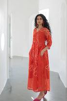 Fiery Orange Bandhani Dress - CiceroniDressesSilai Studio