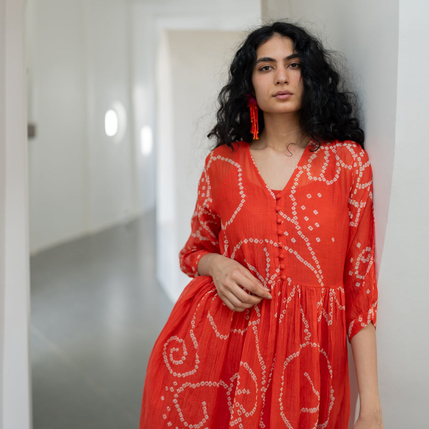 Fiery Orange Bandhani Dress - CiceroniDressesSilai Studio