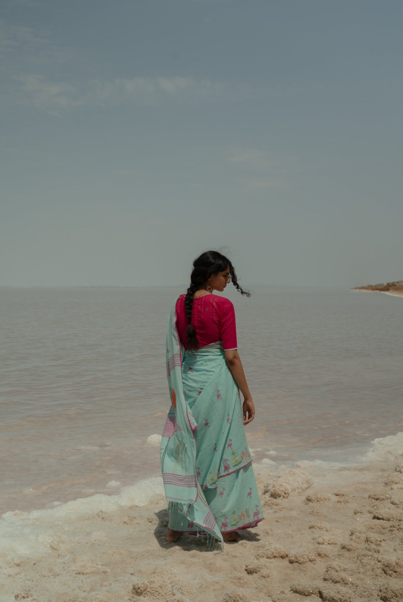 Flamingo Jamdani Saree - CiceroniSareeGulmohar Calcutta