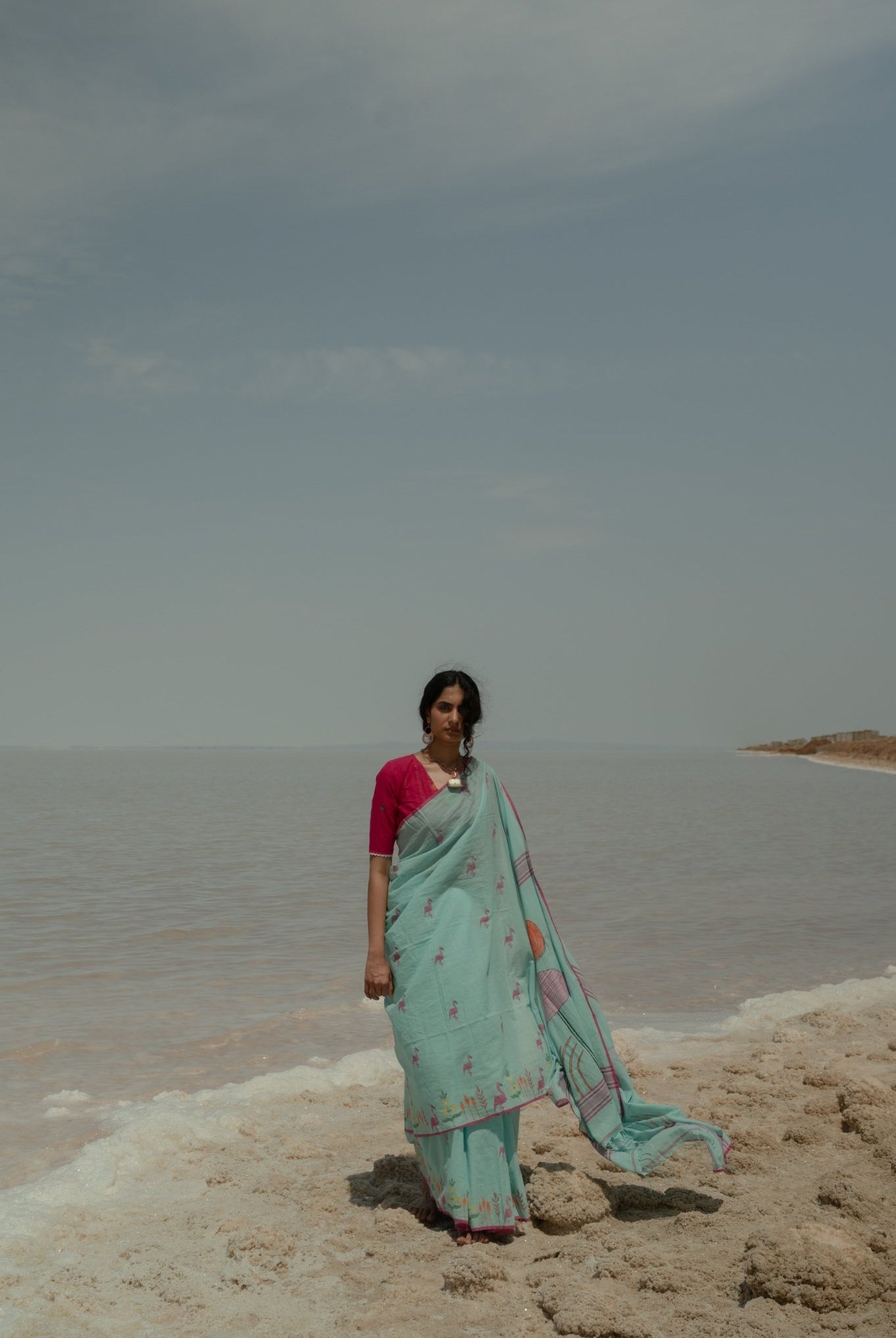 Flamingo Jamdani Saree - CiceroniSareeGulmohar Calcutta