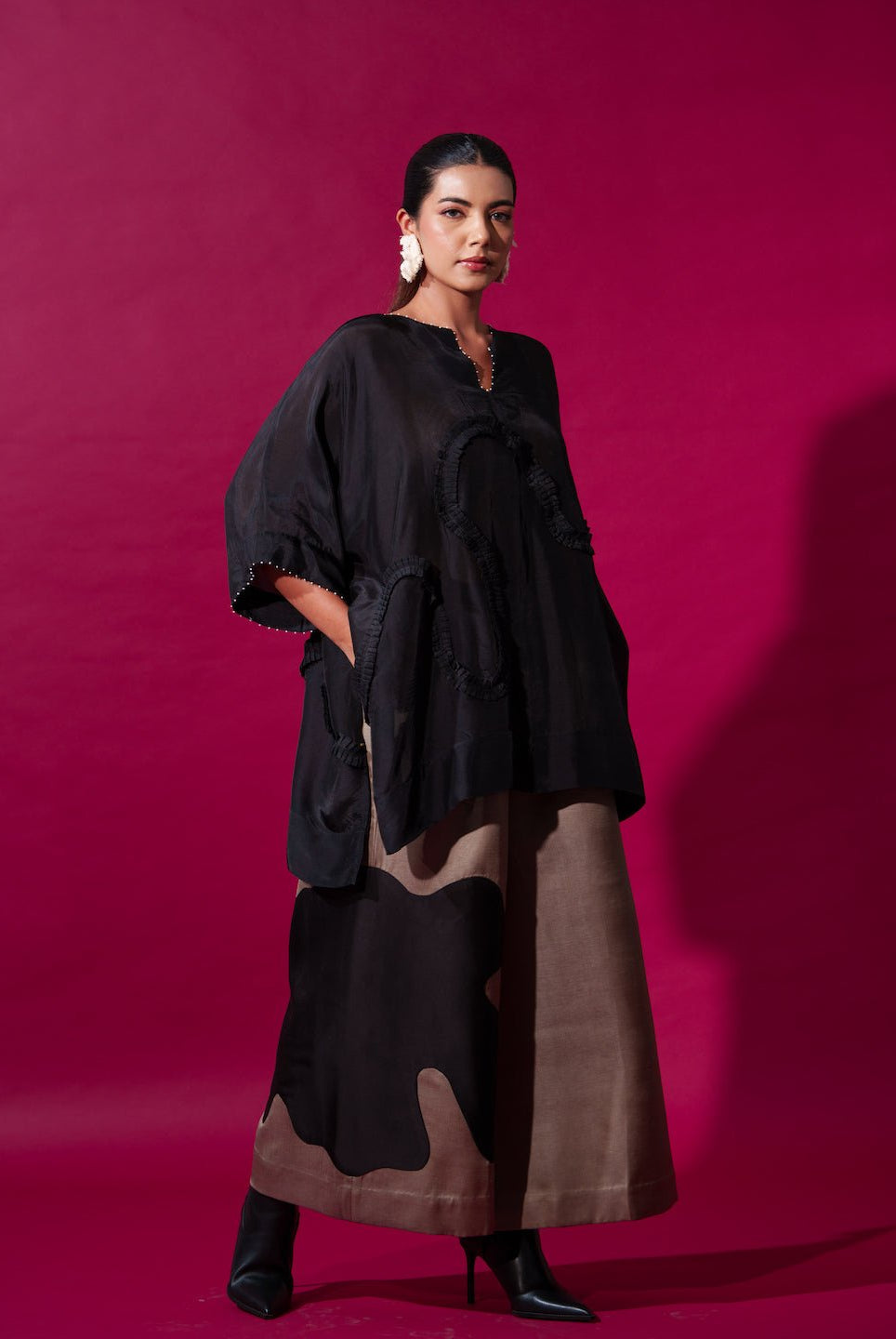 Flamingo Top in Black - CiceroniKaftanStoique