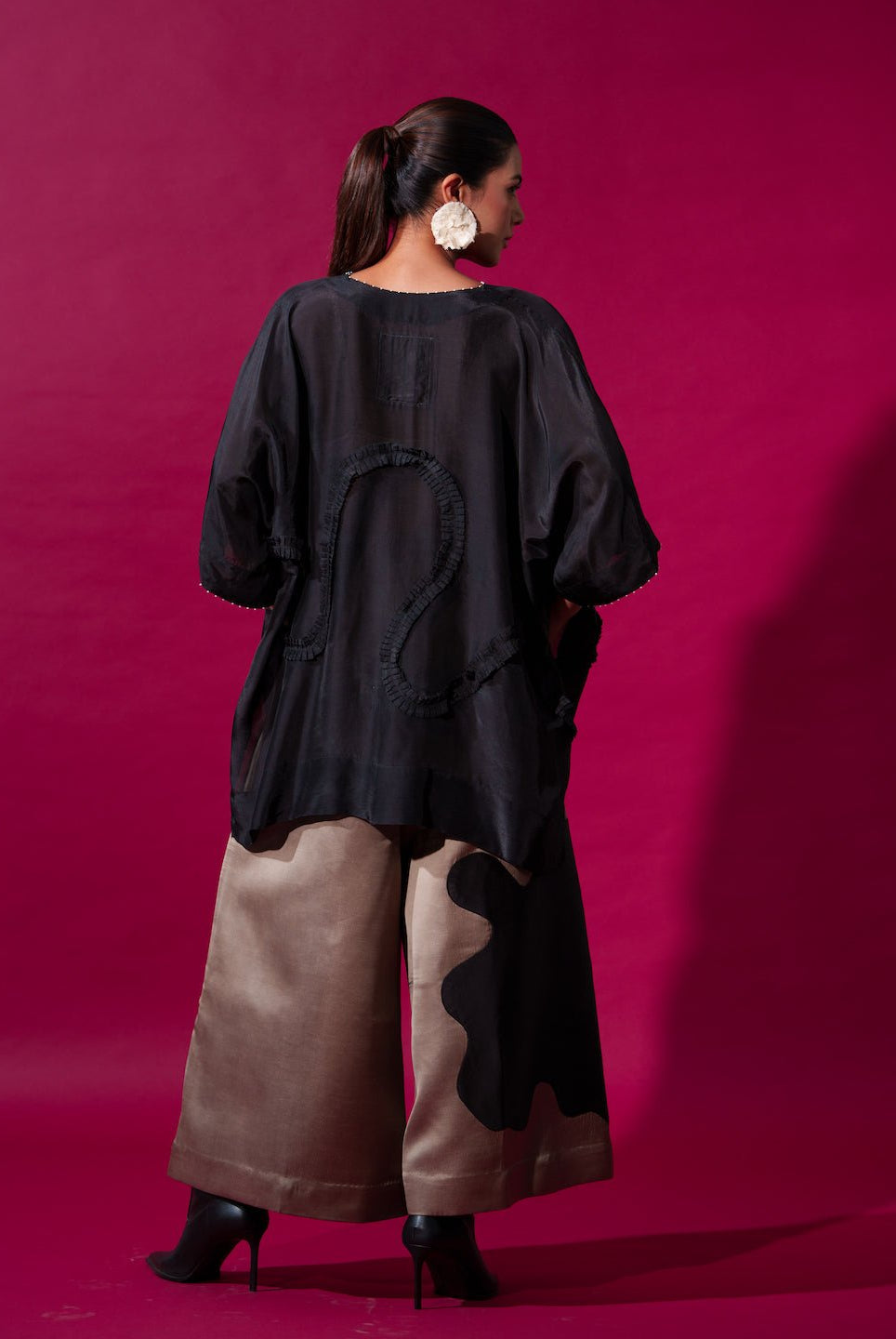 Flamingo Top in Black - CiceroniKaftanStoique