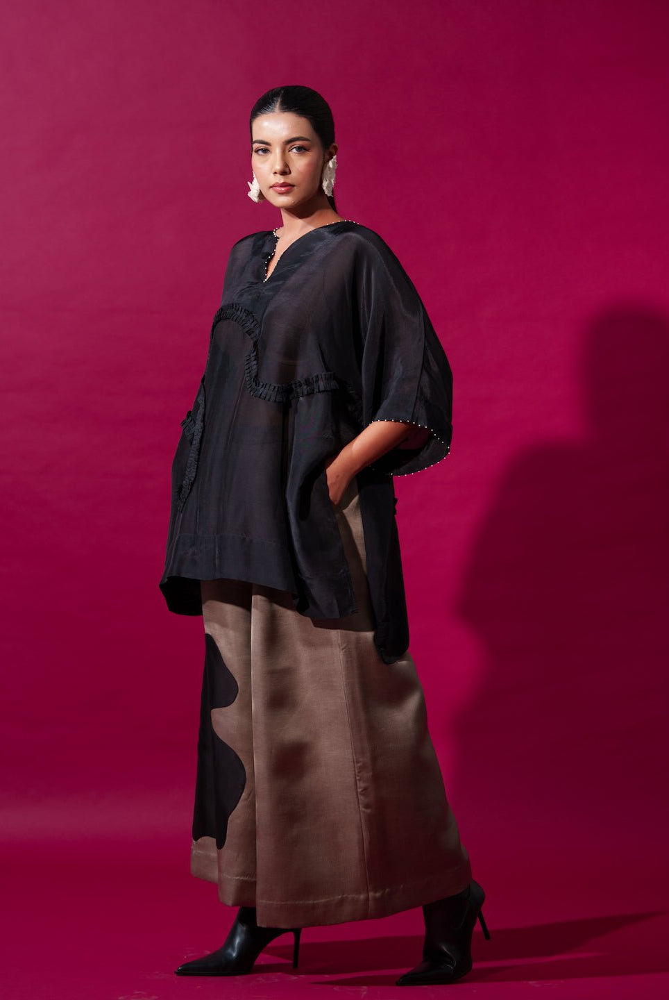 Flamingo Top in Black - CiceroniKaftanStoique