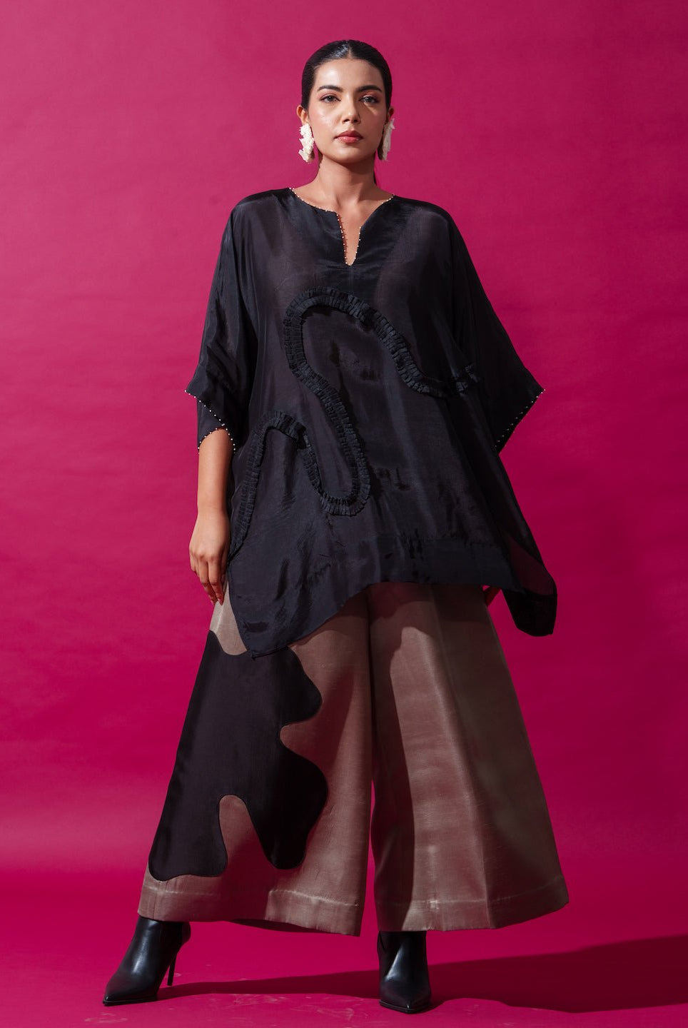 Flamingo Top in Black - CiceroniKaftanStoique