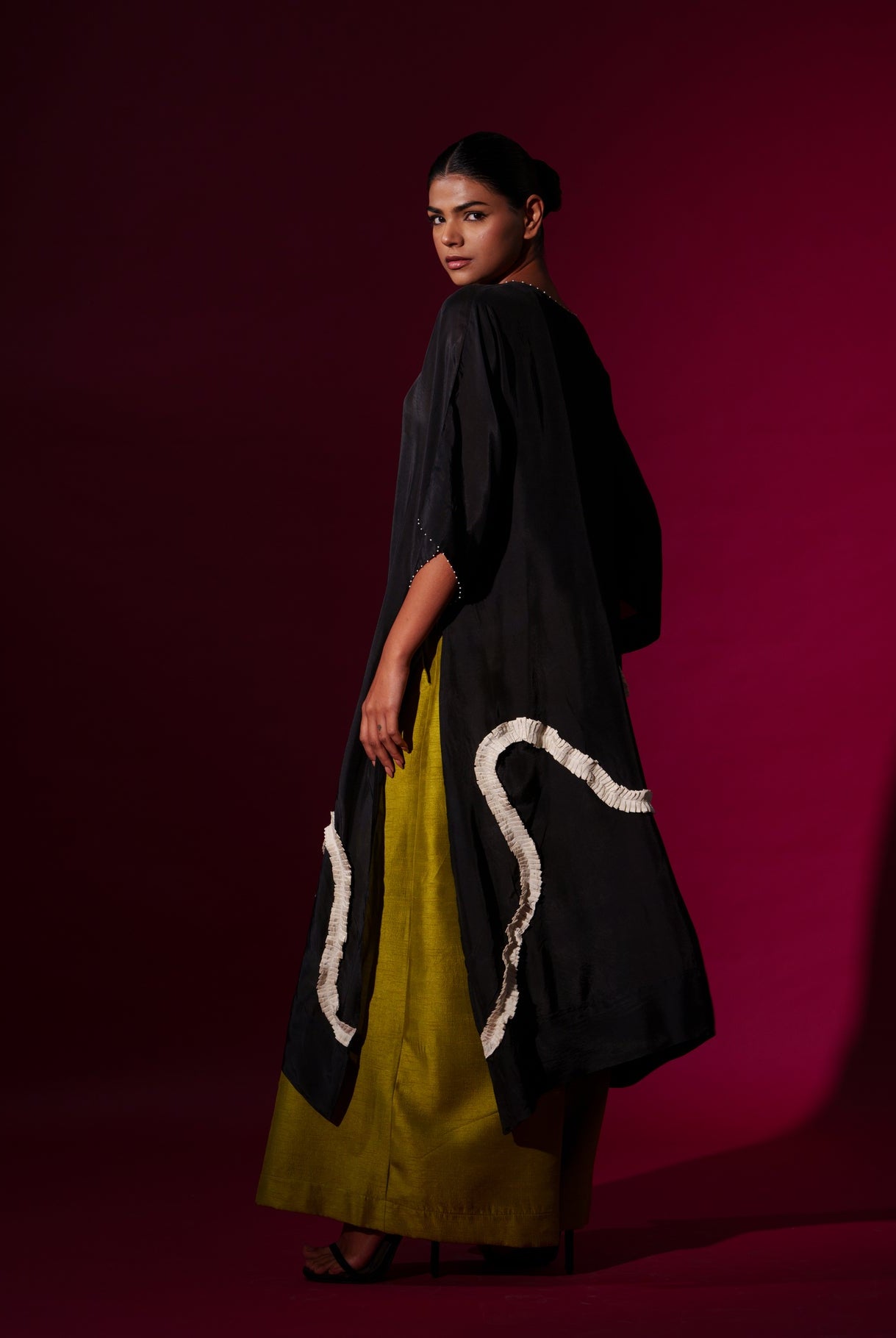 Flamingo Tunic in Black - CiceroniKurta, Festive WearStoique