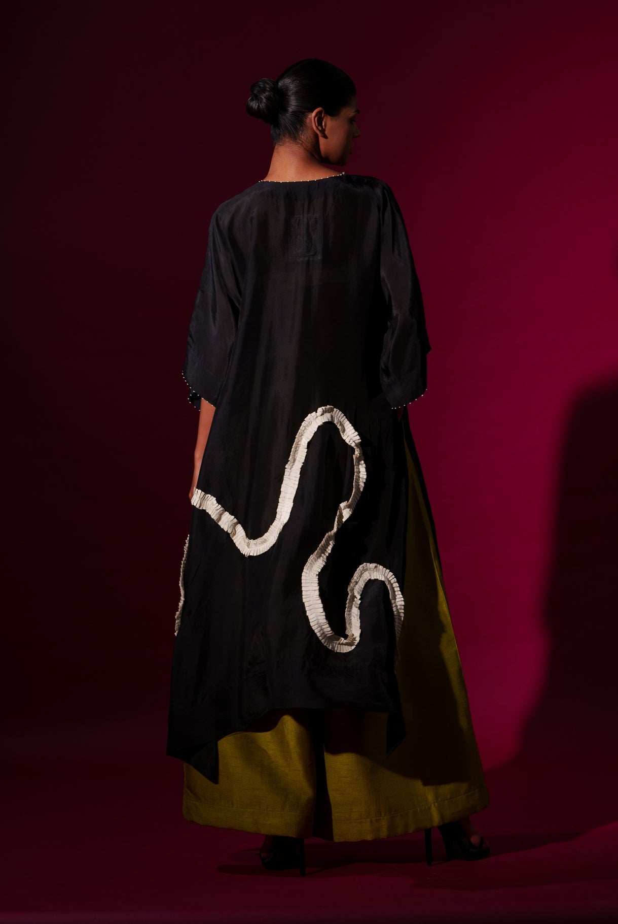 Flamingo Tunic in Black - CiceroniKurta, Festive WearStoique