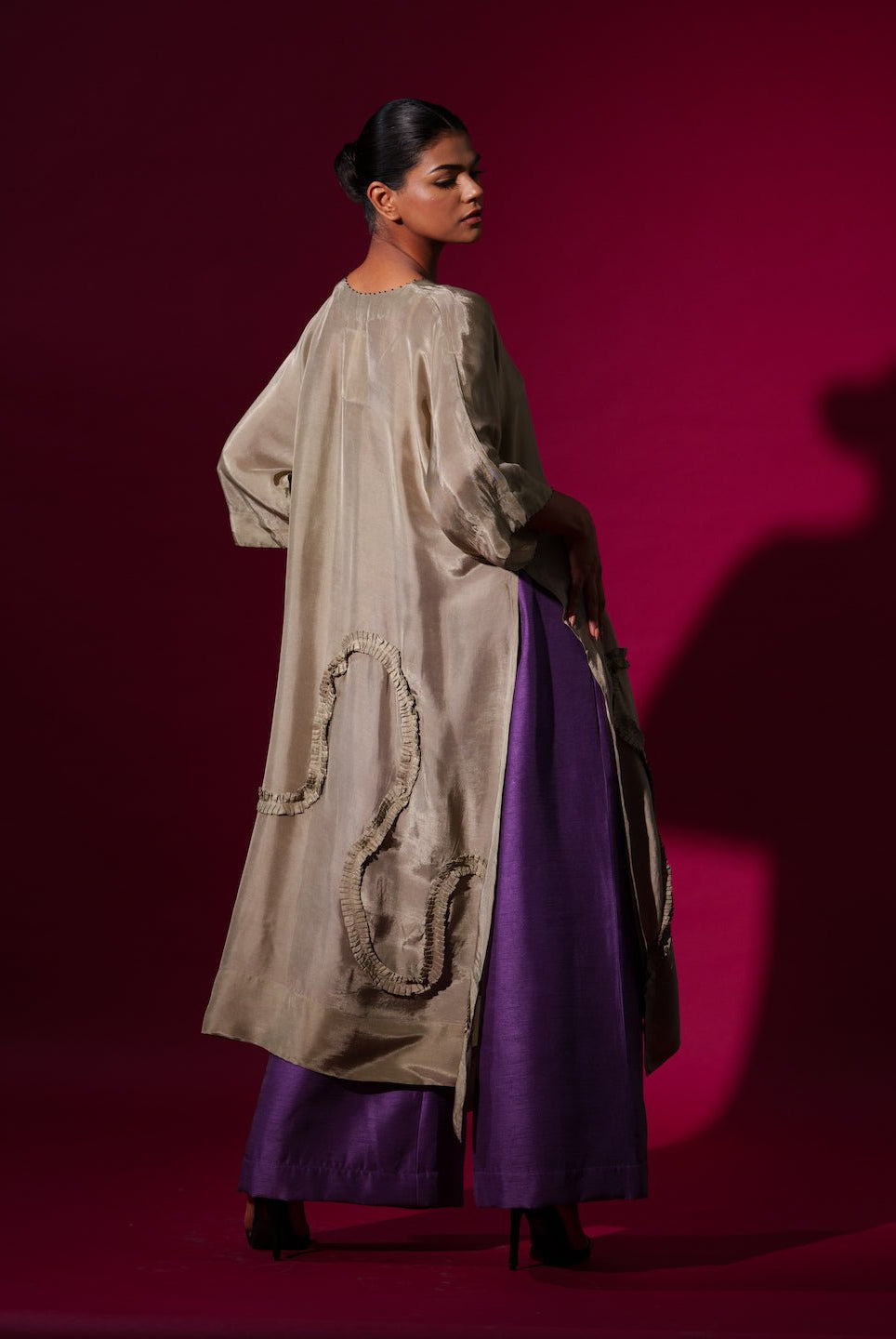 Flamingo Tunic in Grey - CiceroniKurta, Festive WearStoique