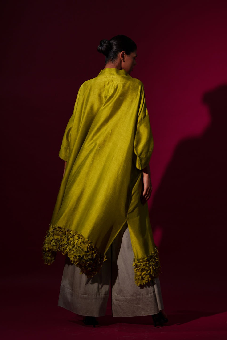 Flax Tunic - Leaf Green - CiceroniKurta, Festive WearStoique