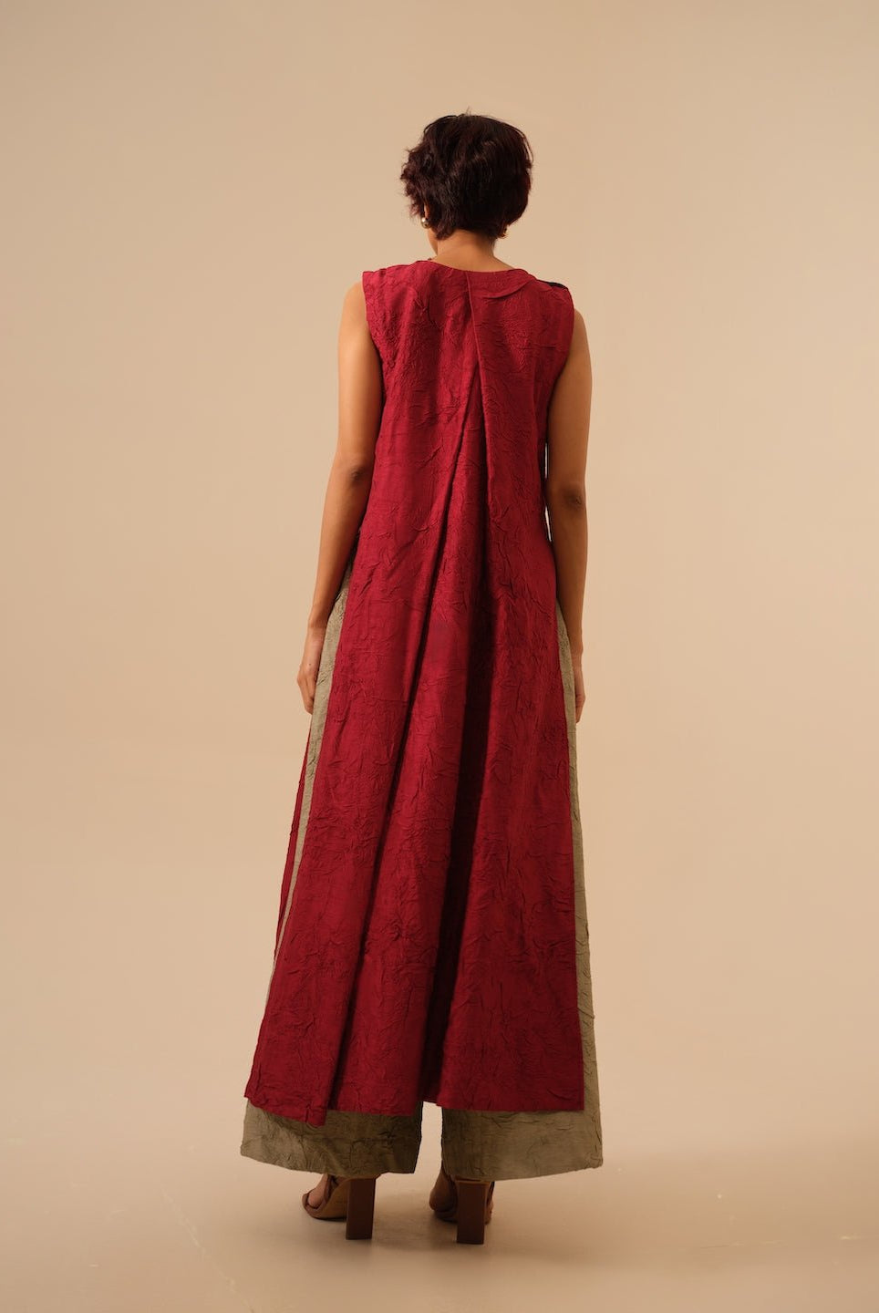 Flip Tunic - Tomato Red - CiceroniKurta, Festive WearStoique