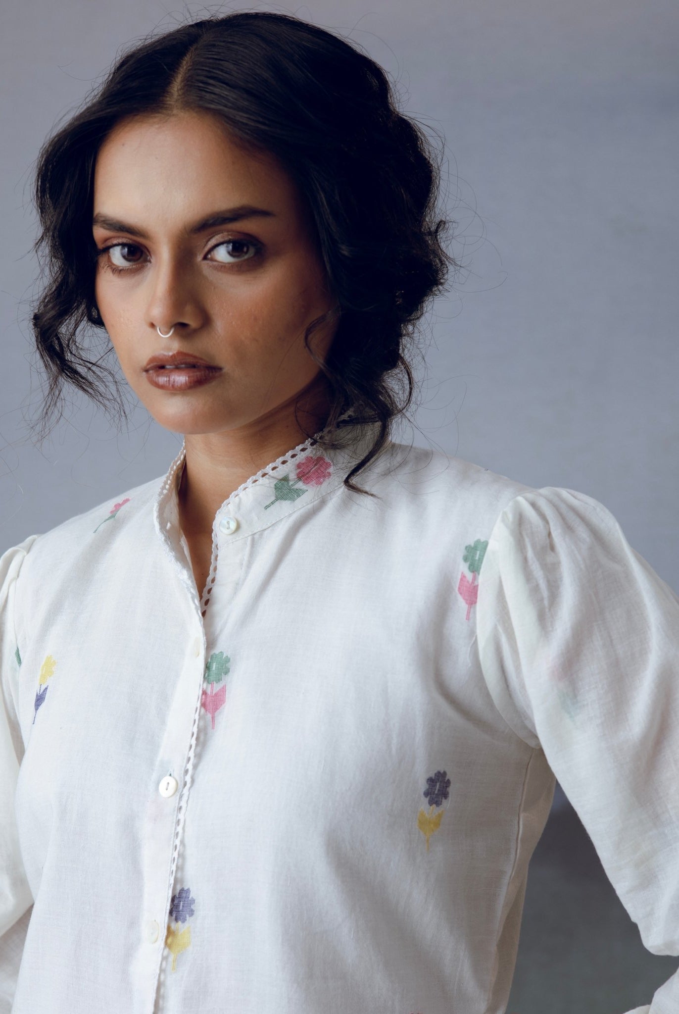 Flora Shirt - White - CiceroniWomen ShirtsGulmohar Calcutta