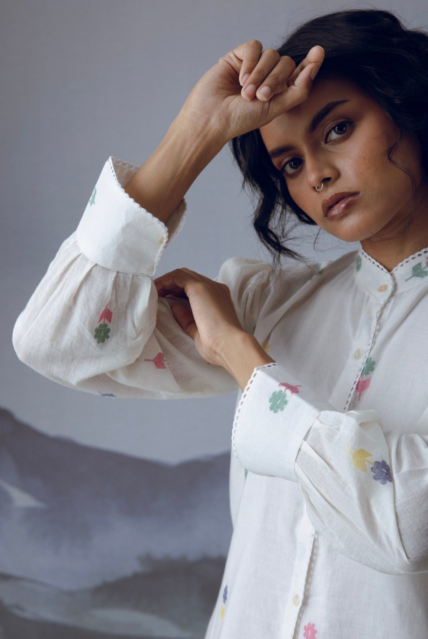 Flora Shirt - White - CiceroniWomen ShirtsGulmohar Calcutta