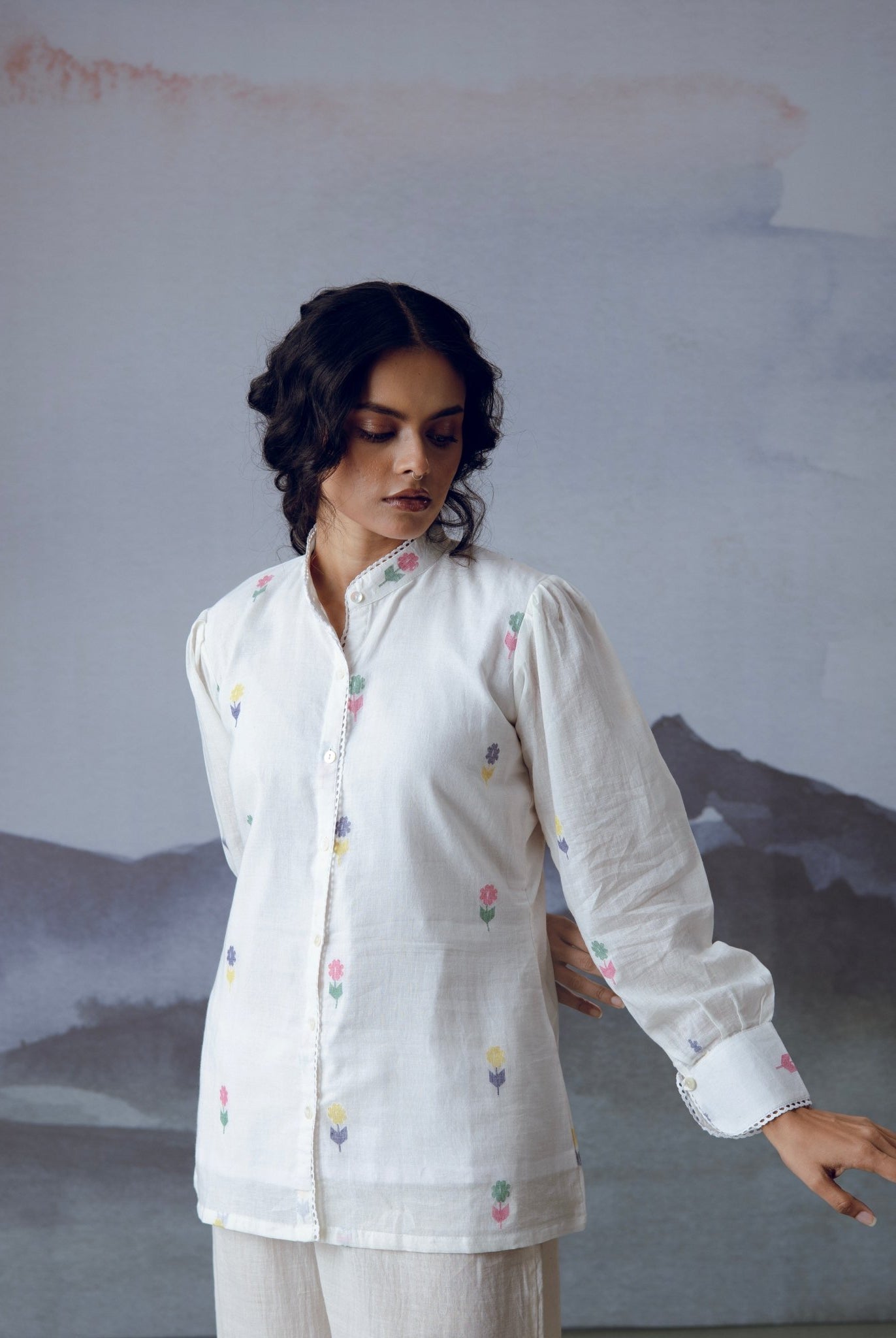 Flora Shirt - White - CiceroniWomen ShirtsGulmohar Calcutta