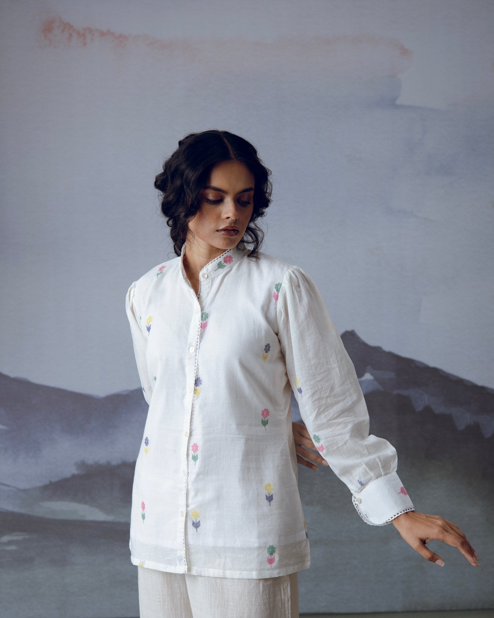 Flora Shirt - White - CiceroniWomen ShirtsGulmohar Calcutta