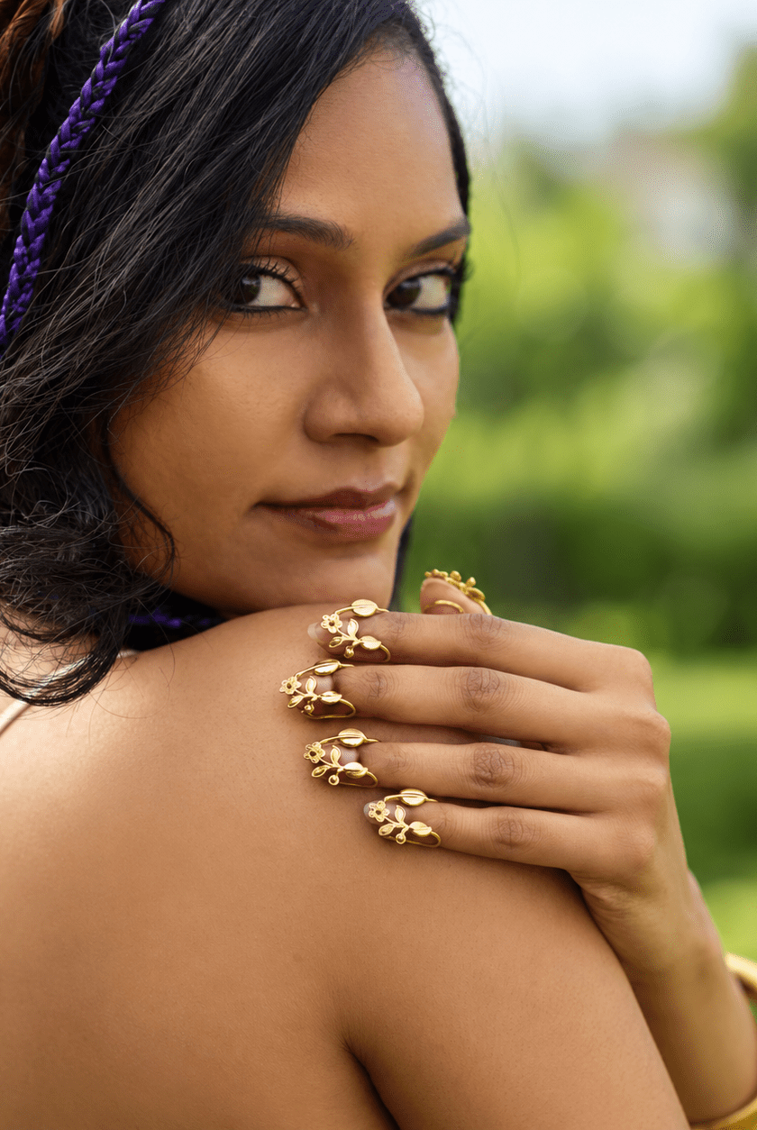 Flora's Embrace Vanki Nail Ring - CiceroniNail RingKalon Art Jewellery