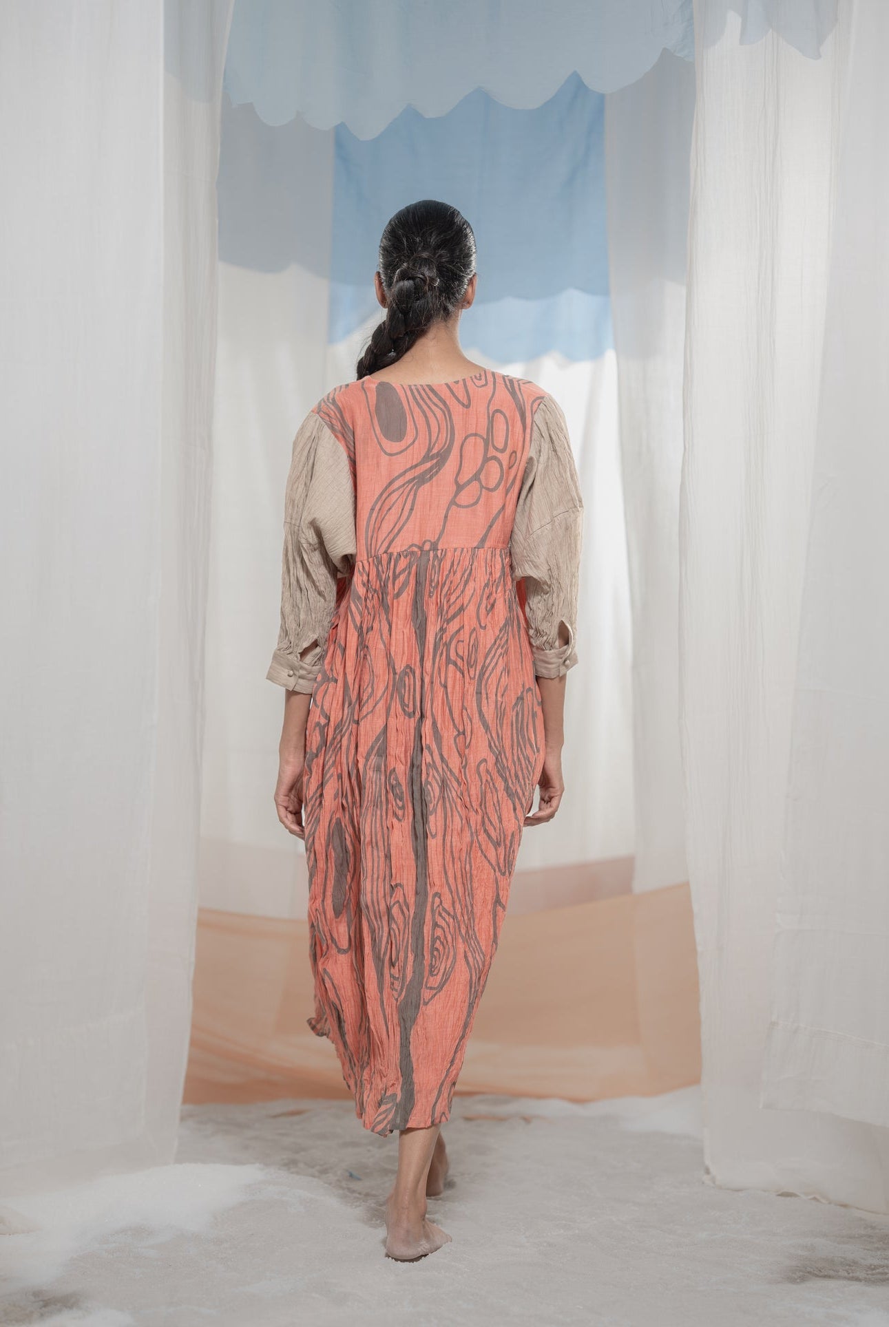 Flow Terrain Dress - CiceroniDressesAmoda - Essence Of India