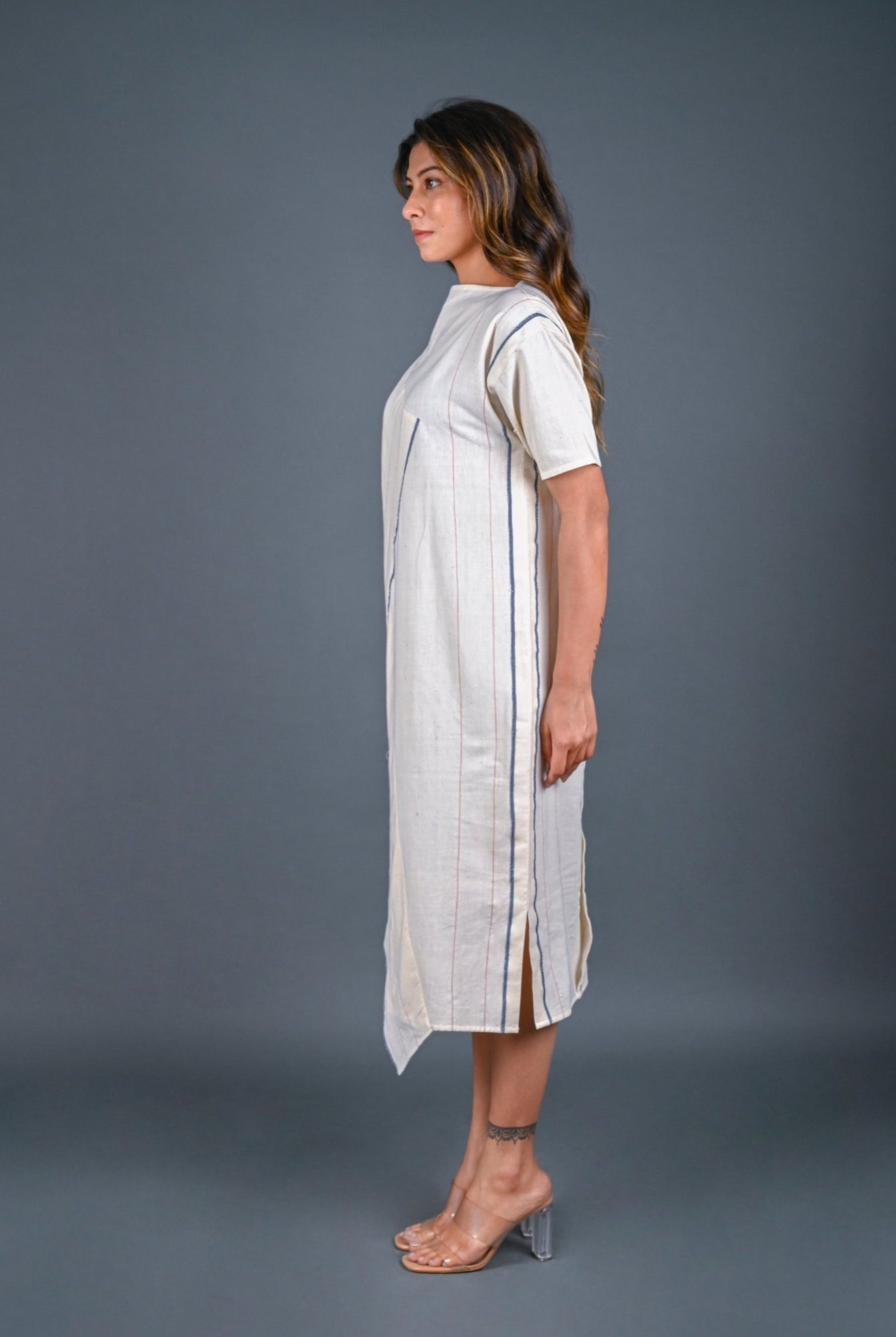 Folded Dress Diagonal Detail - Zero Waste - CiceroniDressesRang by Rajvi