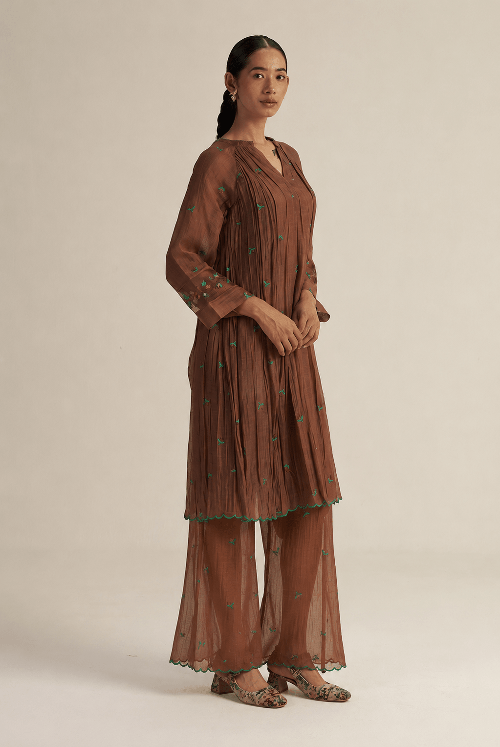 Folio Set - Brown - CiceroniKurta Set, Festive WearGaach