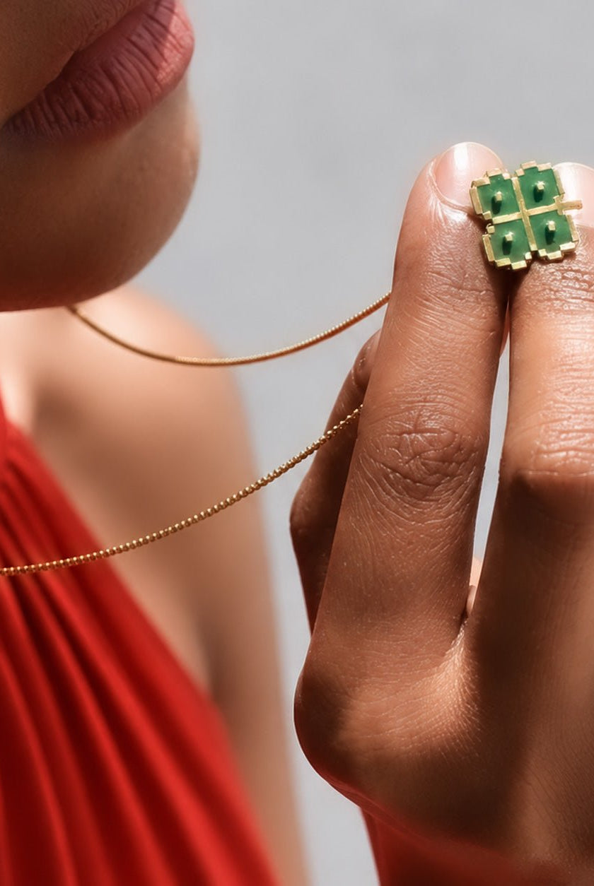Four Leaf Clover Pendant and Chain - CiceroniNeckpieceNO.NA.MÈ