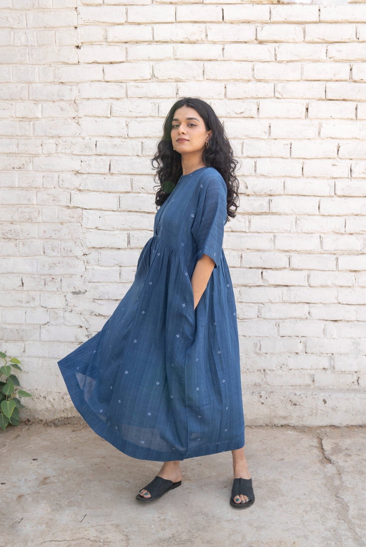Fragments Jamdani Drop - shoulder Dress - CiceroniDresseswith N.