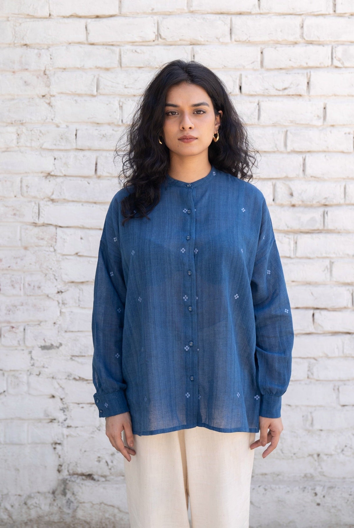 Fragments Jamdani Oversized Shirt - CiceroniWomen Shirtswith N.