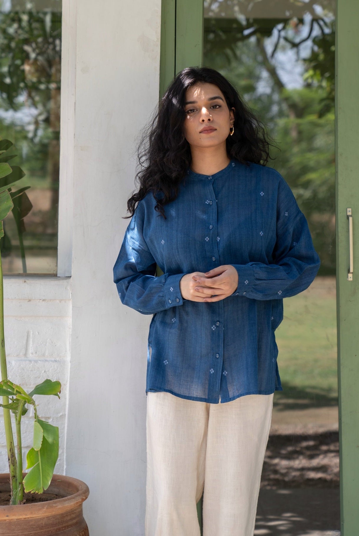 Fragments Jamdani Oversized Shirt - CiceroniWomen Shirtswith N.