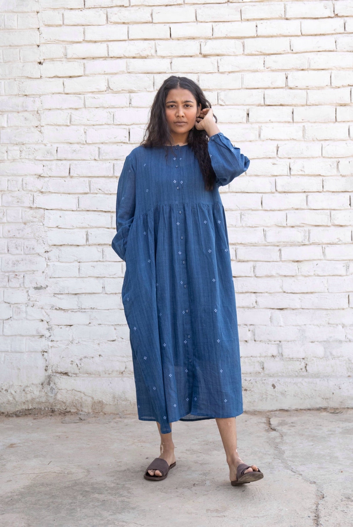 Fragments Jamdani Shirt Dress - CiceroniDresseswith N.