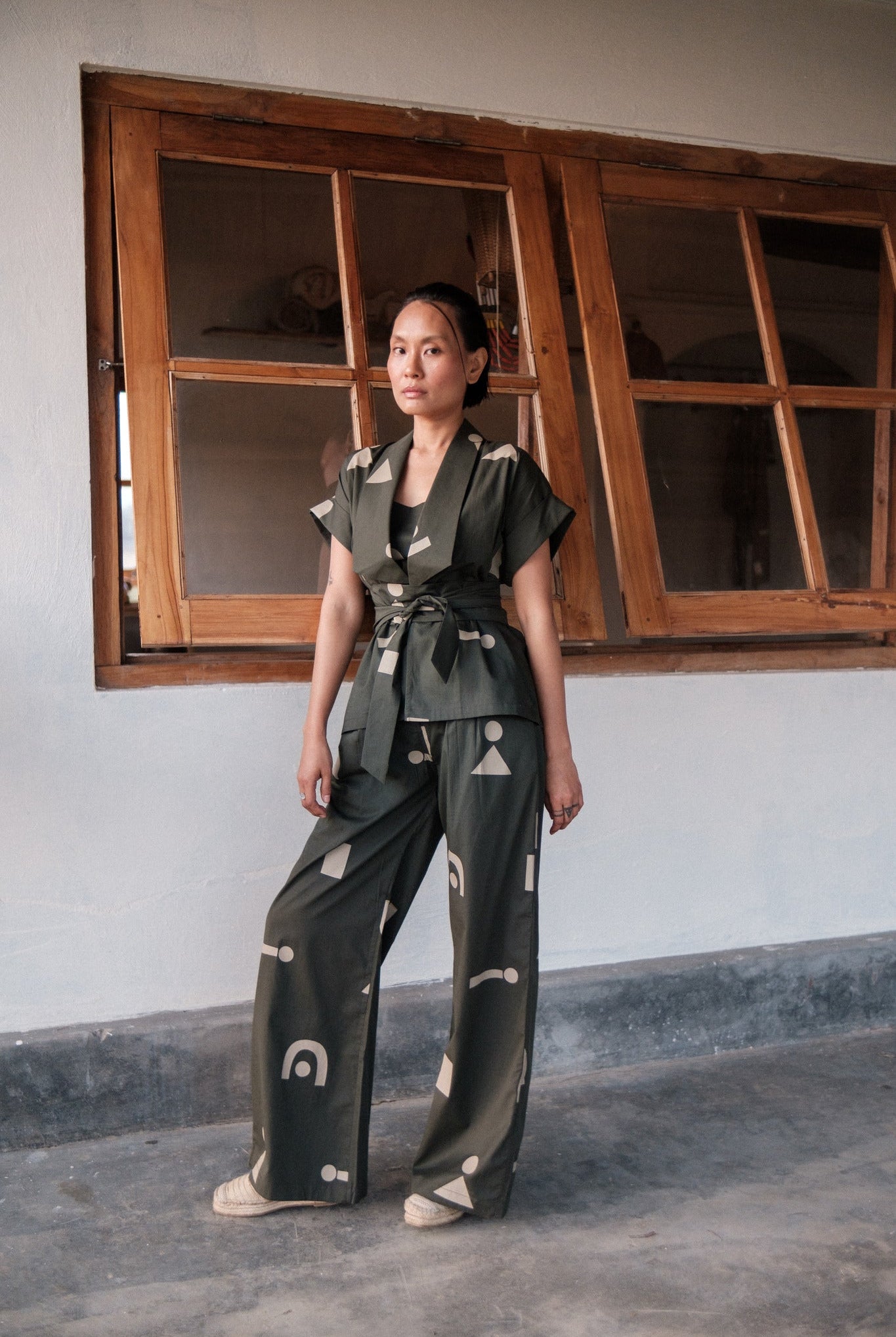 Friday Flared Pants - Triangle Print - CiceroniPantsThe Terra Tribe