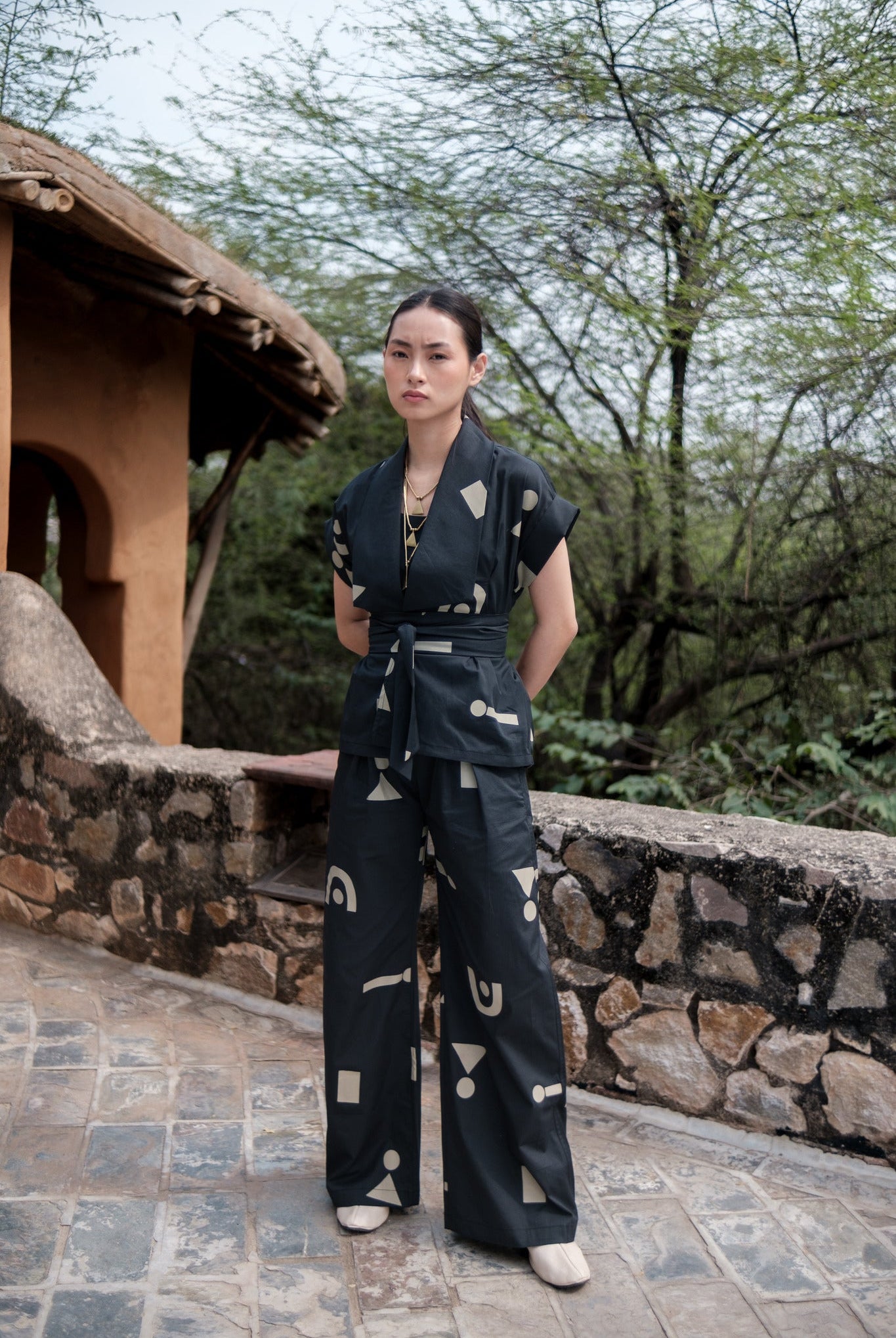 Friday Flared Pants - Triangle Print - CiceroniPantsThe Terra Tribe