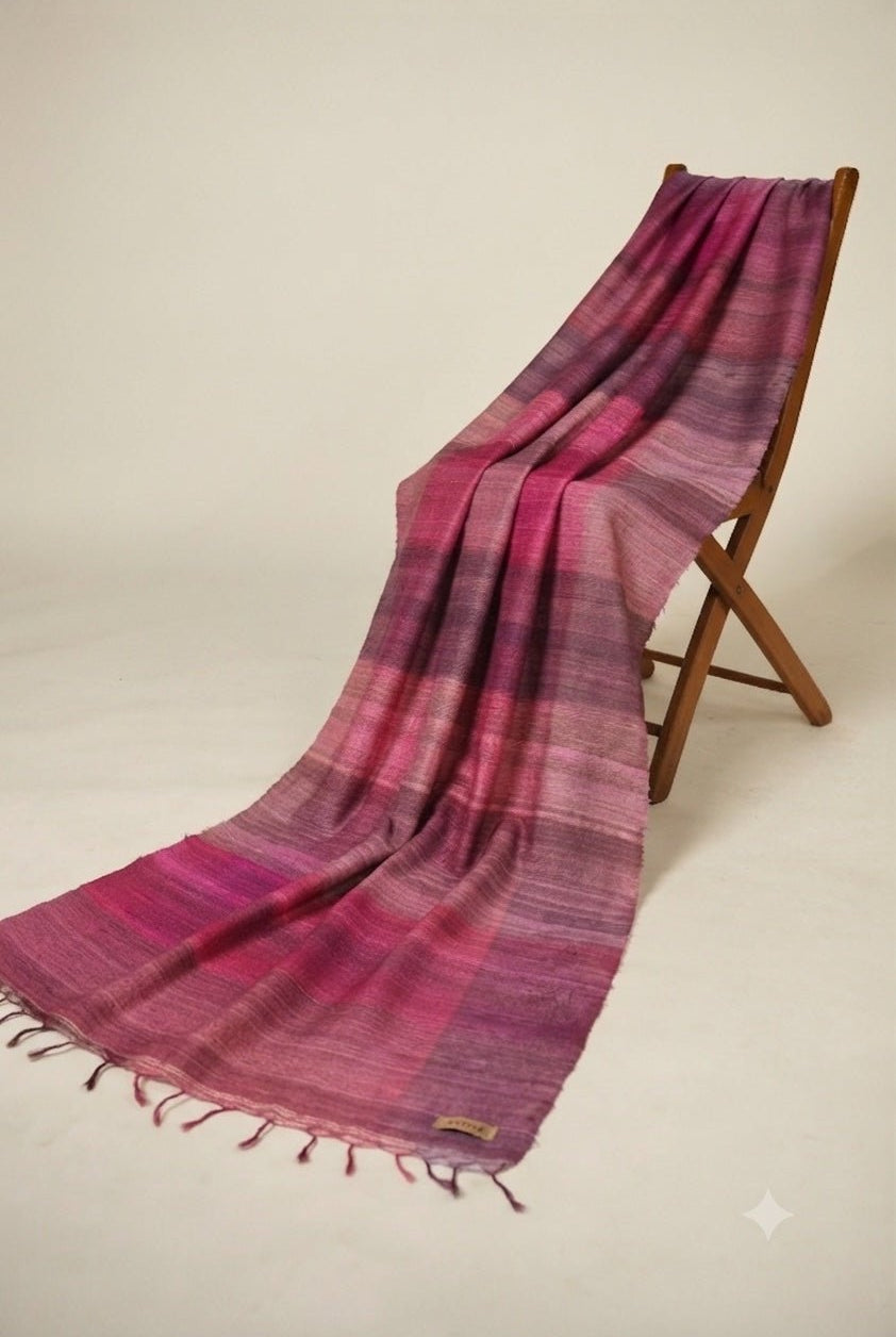 Fuchsia Checks Peace Silk Scarf for Men - CiceroniScarfAeshaane