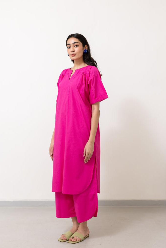 Fuchsia Tunic Co - ord Set - CiceroniKurta Set, Everyday WearSilai Studio